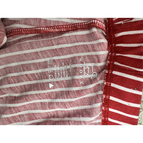 Woolx Womens Red Stripe Merino Wool Feather Touch Pajama Set Size L Tall Holiday - Picture 12 of 12